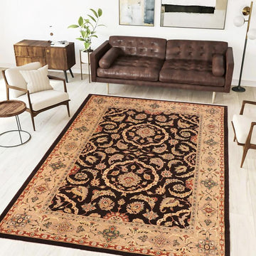 handmade Traditional Kafkaz Brown Tan Hand Knotted RECTANGLE 100% WOOL area rug 10 x 14
